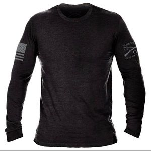 Men’s Black Long sleeve heathered tee